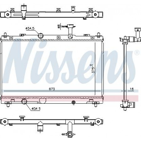 Termosifone. raffreddamento del motore Si adatta al radiatore motore automatico. SUZUKI VITARA 1.4-1.6-1.6D SUZUKI VITARA (LY), Crossover, 02.2015 - Nissens 606736