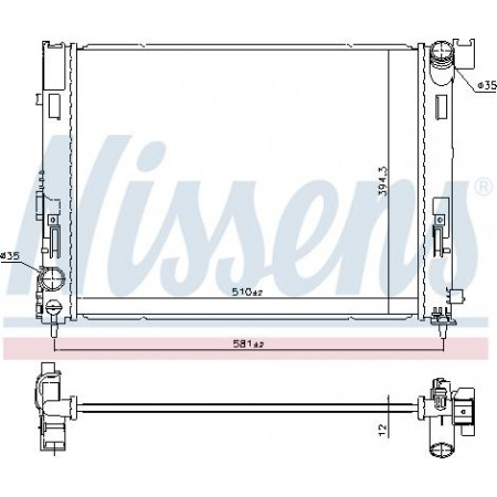Termosifone. raffreddamento del motore Il radiatore del motore si adatta. DACIA SANDERO III NISSAN MICRA V RENAULT CAPTUR II CLIO V 0.9-1.5D NISSAN MICRA V (K14), Hatchback, 12.2016 - Nissens 606726