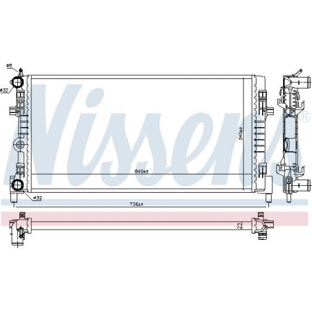 Radiator. motorkoeling Motorradiator past. SEAT IBIZA V SKODA FABIA IV VW POLO VI 1.0 SEAT IBIZA V (KJ1), Hatchback, 01.2017 - Nissens 606722