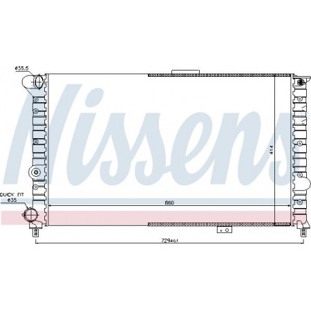 Radiator. motorkoeling Motorradiator past. ALFA ROMEO 166 2.0 ALFA ROMEO 166 (936_), Sedan, 09.1998 - 06.2007 Nissens 60054