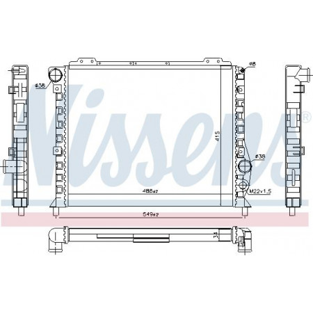 Radiator. engine cooling Engine radiator fits. ALFA ROMEO 164 75 90 2.0-2.5 ALFA ROMEO 90 (162_), Sedan, 09.1984 - 11.1987 Nissens 60051