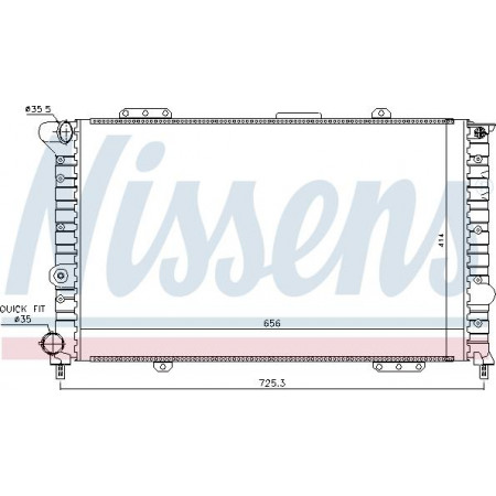 Radiator. motorkoeling Motorradiator past. ALFA ROMEO 166 2.0-2.5-3.0 ALFA ROMEO 166 (936_), Sedan, 09.1998 - 06.2007 Nissens 60053