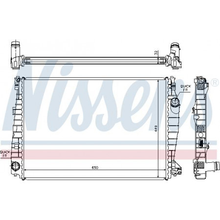 Radiator. engine cooling Engine radiator fits. ALFA ROMEO 159 BRERA SPIDER 1.8-3.2 ALFA ROMEO BRERA (939_), Hatchback, 01.2006 - 05.2011 Nissens 60061
