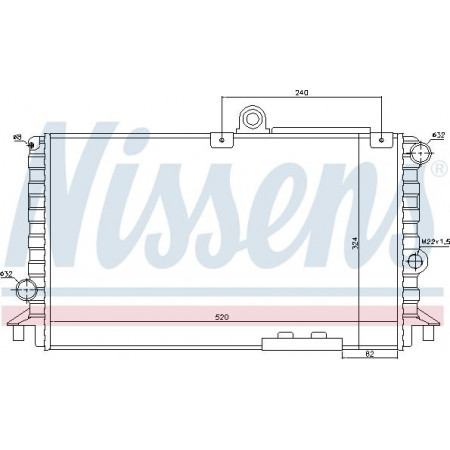 Radiator. motorkoeling Motorradiator past. ALFA ROMEO 33 1.4-1.5-1.7 ALFA ROMEO 33 (907A_), Hatchback, 01.1990 - 09.1994 Nissens 60018