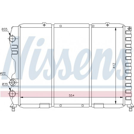 Radiator. engine cooling Engine radiator with the first matching elements fits. ALFA ROMEO GTV SPIDER 1.8-3.2 ALFA ROMEO SPIDER (916_), Convertible, 09.1994 - 04.2005 Nissens 60033