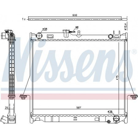 Radiator. engine cooling Engine radiator Manual fits. ISUZU D-MAX I 3.0D -06.12 ISUZU D-MAX I (TFR, TFS), Ridica, 05.2002 - 12.2012 Nissens 60856
