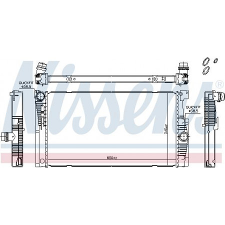 Radiator. motorkoeling Motorradiator past. BMW 5 F10 5 F11 2.0 BMW 5 - VI (F10), Sedan, 01.2009 - 10.2016 Nissens 60857