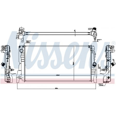 Radiator. motorkoeling Motorradiator past. BMW 2 F45 2 GRAN TOURER F46 2 GRAN TOURER VAN F46 X1 F48 X2 F39 MINI COUNTR BMW X1 - II (F48), Touring, 11.2014 - Nissens 60863