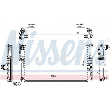 Termosifone. raffreddamento del motore Si adatta al radiatore motore automatico. BMW 1 F20 1 F21 2 F22 F87 2 F23 3 F30 F80 3 F31 3 GRAN TURISMO F34 BMW 1 (3 porte) II (F21), Hatchback, 12.2011 - Nissens 60815