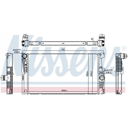 Radiator. motorkoeling Motorradiator past. BMW 5 F10 5 F11 1.6-2.0 BMW 5 - VI (F10), Sedan, 01.2009 - 10.2016 Nissens 60839