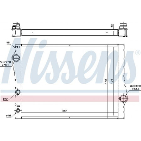 Termosifone. raffreddamento motore Radiatore motore automatico-manuale con i primi elementi idonei. BMW X5 E70 X5 F15 F85 X6 E71 E BMW X6 (E71, E72), Crossover, 06.2007 - 07.2014 Nissens 60823