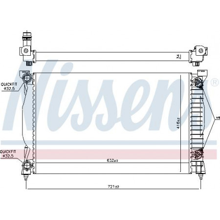 Termosifone. raffreddamento del motore Si adatta al radiatore motore automatico. AUDI A4 B6 A4 B7 A6 C5 1.6-2.0D AUDI A4 Avant III (8ED, B7), Touring, 11.2004 - 06.2008 Nissens 60305A
