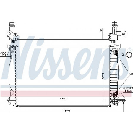 Termosifone. raffreddamento del motore Si adatta al radiatore motore automatico. AUDI A4 B6 A4 B7 2.5D AUDI A4 III (8EC, B7), Berlina, 11.2004 - 06.2008 Nissens 60303A