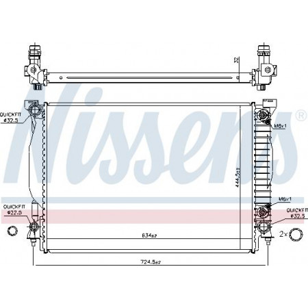 Termosifone. raffreddamento del motore Si adatta al radiatore motore automatico. AUDI A4 B6 A4 B7 A6 C5 3.0-3.2 AUDI A4 II (8E2, B6), Berlina, 11.2000 - 12.2005 Nissens 60307A