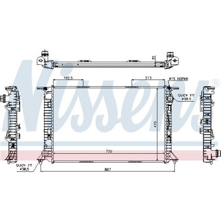 Radiator. motorkoeling Motorradiator past. AUDI A4 B8 A5 4.2 AUDI A5 (8T3), Compartiment, 06.2007 - 01.2017 Nissens 60319
