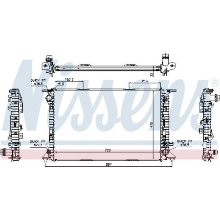 Radiador. Refrigeración del motor Se adapta al radiador del motor automático. AUDI A4 ALLROAD B8 A4 B8 A5 Q5 PORSCHE MACAN 2.7D-3.2 AUDI A5 (8T3), Compartimento, 06.2007 - 01.2017 Nissens 60318