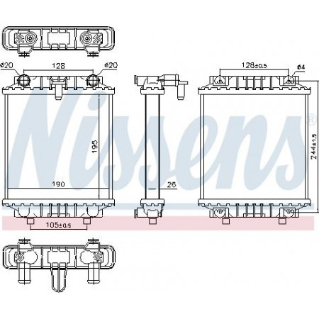 Low temperature radiator, intercooler AUDI A6 Allroad (4GH, 4GJ, C7), Tourism, 01.2012 - 09.2018 Nissens 60339