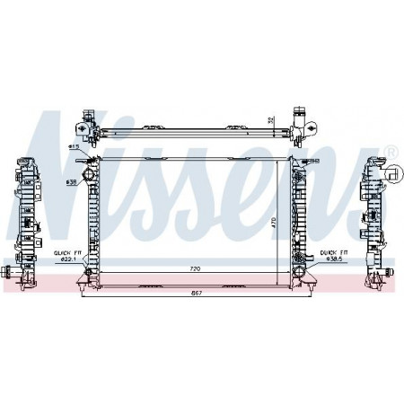 Termosifone. raffreddamento del motore Si adatta al radiatore motore automatico. AUDI Q5 3.0D AUDI Q5 (8RB), Crossover, 11.2008 - 12.2017 Nissens 60324