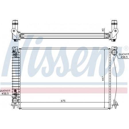 Radiator. motorkoeling Motorradiator past. AUDI A6 ALLROAD C6 A6 C6 4.2 AUDI A6/S6 III (4F2, C6), Sedan, 04.2004 - 08.2011 Nissens 60328