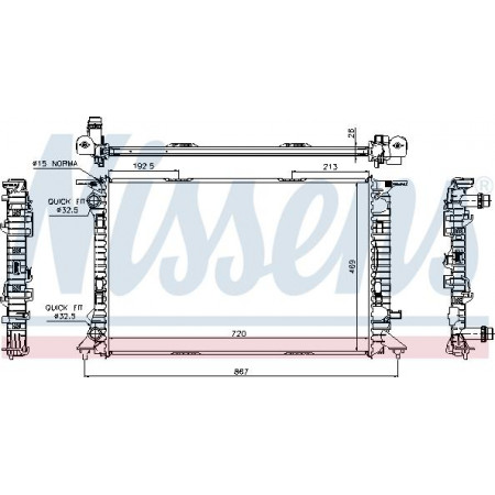Radiator. motorkoeling Motorradiator past. AUDI A4 ALLROAD B8 A4 B8 A5 A6 C7 Q3 Q5 1.4-2.0H AUDI Q3 (8UB, 8UG), Crossover, 06.2011 - 10.2018 Nissens 60323