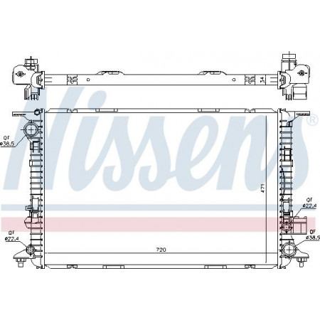 Radiator. engine cooling Engine radiator fits. AUDI A8 D4 2.0-3.0D AUDI A8 III (4H2, 4H8, 4HC, 4HL), Sedan, 11.2009 - 01.2018 Nissens 60327