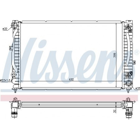 Radiateur. refroidissement du moteur Radiateur moteur automatique avec les premiers éléments appropriés adaptés. AUDI A4 B5 A6 C5 SKODA SUPERB I VW PA AUDI A4 (8D2, B5), Berline, 11.1994 - 12.2001 Nissens 60228A