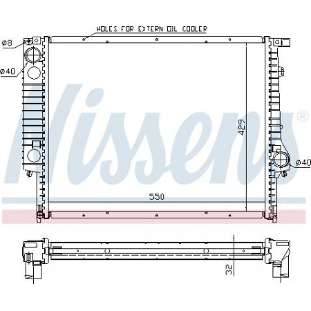 Radiator. motorkoeling Motorradiator past. BMW 3 E36 2.0-2.5-2.8 BMW 3 - III (E36), Cabriolet, 03.1993 - 11.1999 Nissens 60759A