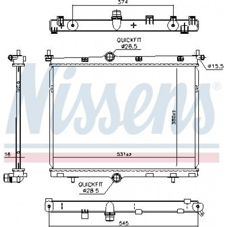 Termosifone. raffreddamento del motore Il radiatore del motore si adatta. DS DS 3 - DS 3 CITROEN C4 III C4 X OPEL CORSA F CORSA F-HATCHBACK MOKKA PEUGEOT 200 Nissens 607030
