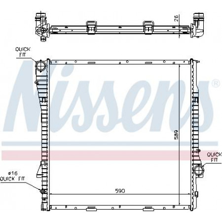 Radiador. Refrigeración del motor Radiador automático del motor con los primeros elementos adecuados. BMW X5 E53 3.0-3.0D-4.4 BMW X5 (E53), Crossover, 01.2000 - 12.2006 Nissens 60788A