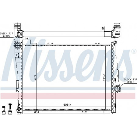 Radiateur. refroidissement du moteur Le radiateur du moteur s'adapte. BMW 3 E46 Z4 E85 Z4 E86 1.6-3.2 12.97-08.08 BMW 3 Compact IV (E46), hayon, 03.2001 - 02.2005 Nissens 60782
