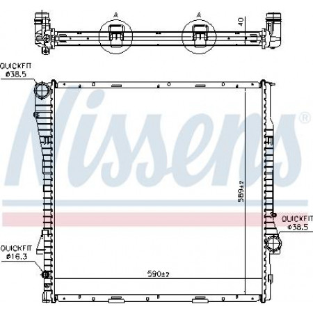 Radiator. engine cooling Engine radiator Manual with the first suitable elements fits. BMW X5 E53 3.0D-4.8 BMW X5 (E53), Crossover, 01.2000 - 12.2006 Nissens 60787A