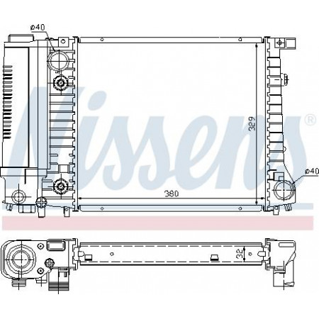 Radiador. resfriamento do motor O radiador do motor se encaixa. BMW 3 E30 1.6-1.8 BMW 3 - II (E30), conversível, 09.1982 - 11.1993 Nissens 60731A