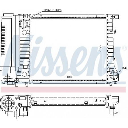 Radiator. engine cooling Engine radiator Manual fits. BMW 3 E30 1.6-1.8 BMW 3 - II (E30), Convertible, 09.1982 - 11.1993 Nissens 60729A