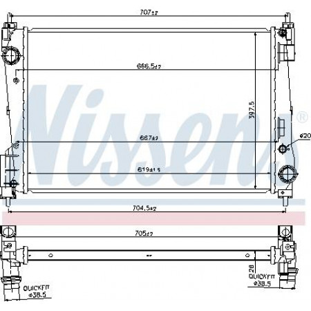 Termosifone. raffreddamento motore Radiatore motore Adattamento manuale. OPEL COMBO TOUR COMBO-MINIVAN CORSA D CORSA D-HATCHBACK 1.3D-2.0D VAUXHALL CORSAVAN Mk III (S07), Hatchback Van, 07.2006 - Nissens 61919