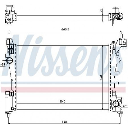 Termosifone. raffreddamento del motore Si adatta al radiatore del motore automatico-manuale. FIAT FIORINO FIORINO-MINIVAN GRANDE PUNTO PUNTO PUNTO EVO PU FIAT PUNTO EVO (199_), Hatchback Van, 03.2009 - 02.2012 Nissens 61917