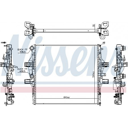Radiador. resfriamento do motor Radiador do motor Ajustes manuais. IVECO DAILY V DAILY VI 3.0CNG-3.0D -02.14 IVECO DAILY CITYS (IS56CC2BA), Ônibus, 06.2014 - 10.2016 Nissens 61989