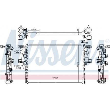Radiador. resfriamento do motor Radiador do motor Ajustes manuais. IVECO DAILY V DAILY VI 2.3D-Electric -02.14 IVECO DAILY V, caminhão de lixo, 09.2011 - 02.2014 Nissens 61988