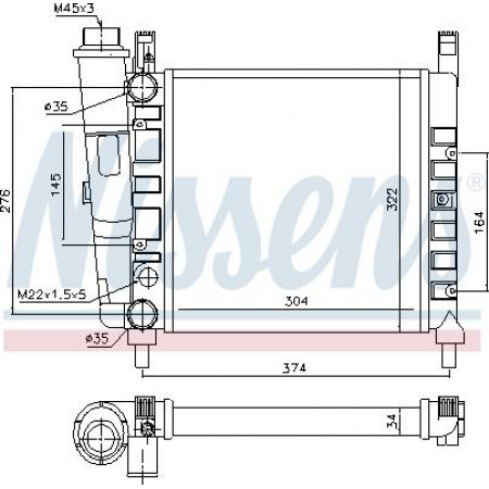 Termosifone. raffreddamento del motore Il radiatore del motore si adatta. FIAT UNO 0.9 FIAT UNO (146_), Furgone, 02.1988 - 12.2013 Nissens 61930
