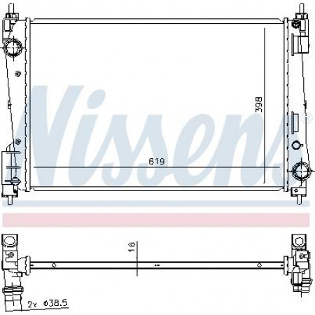 Radiator. engine cooling Engine radiator fits. FIAT GRANDE PUNTO PUNTO PUNTO EVO PUNTO EVO-HATCHBACK 1.3D FIAT PUNTO III (199_), Hatchback Van, 04.2008 - Nissens 61924