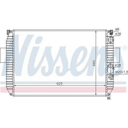 Radiator. engine cooling Engine radiator Manual fits. IVECO DAILY II 2.8D IVECO DAILY II ( < DAILY / ZCFC), Support frame, 01.1989 - 05.1999 Nissens 61975