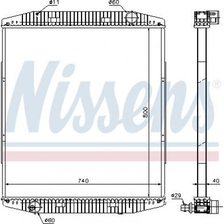 Radiator. motorkoeling Motorradiator zonder frame past. IVECO EUROTECH MP EUROTECH MT EUROTRAKKER 8210.42KTCA-F3BE0681G IVECO EUROTRAKKER, 01.1993 - 11.2004 Nissens 619730