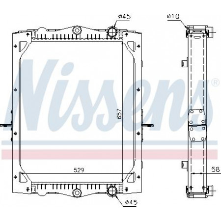Radiador. resfriamento do motor Radiador do motor com encaixe na estrutura. DAF LF 45 LF 55 CE136C-GR184S1 01.01- DAF LF 45 (LF45EDN2), 01.2001 - Nissens 61443A
