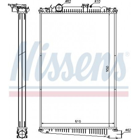 Radiator. engine cooling Engine radiator without frame fits. DAF CF 85 MX265-XF355M 01.01-05.13 DAF CF 85 (AE85XF), 01.2001 - 05.2013 Nissens 614420