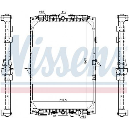 Radiador. resfriamento do motor Radiador do motor com encaixe na estrutura. DAF 95 XF XF 95 VF390M-XF355M 01.97-12.06 DAF 95 XF (AS95XF), 01.1997 - 09.2002 Nissens 61417A