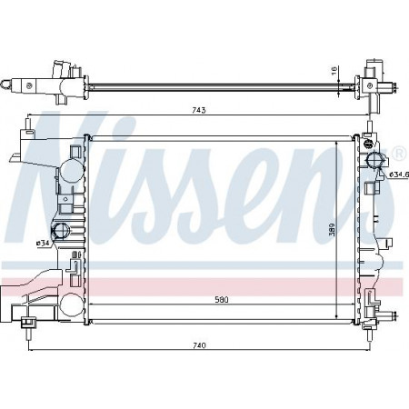 Radiator. motorkoeling Motorradiator past. CHEVROLET CRUZE 1.6 CHEVROLET CRUZE (J305), Hatchback, 12.2010 - Nissens 616903