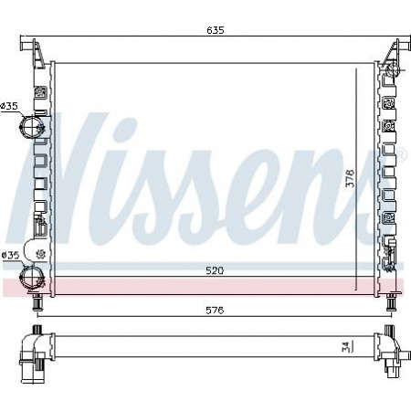 Radiator. motorkoeling Motorradiator past. FIAT PALIO SIENA 1.3-1.6 -12.09 FIAT PALIO (178_), Hatchback, 04.1996 - Nissens 61684