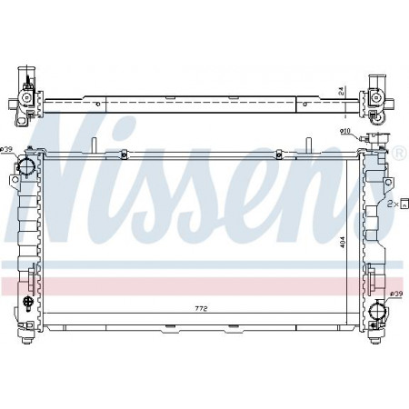 Termosifone. raffreddamento del motore Si adatta al radiatore motore automatico. CHRYSLER VOYAGER IV DODGE CARAVAN 3.3-3.8 DODGE CARAVAN (RG_), Furgone, 02.2000 - 12.2007 Nissens 61005