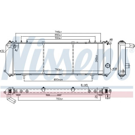 Radiator. motorkoeling Motorradiator past. JEEP CHEROKEE 2.5-2.5D -09.01 JEEP GRAND CHEROKEE I (ZJ, ZG), Crossover, 09.1991 - 04.1999 Nissens 61008