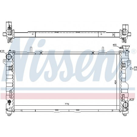 Radiator. motorkoeling Motorradiator past. CHRYSLER VOYAGER IV DODGE CARAVAN 3.3-3.8 DODGE CARAVAN (RG_), Van, 02.2000 - 12.2007 Nissens 61025