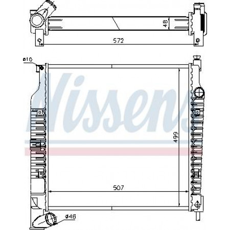Radiator. engine cooling Engine radiator with the first matching elements fits. JEEP CHEROKEE LIBERTY 2.5-2.5D-2.8D -01.08 JEEP CHEROKEE (KJ), Crossover, 03.2001 - 01.2008 Nissens 61021A